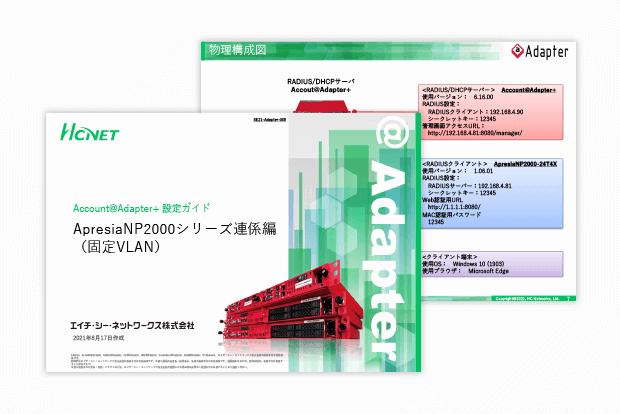 Account@Adapter+ 設定ガイド ApresiaNP2000シリーズ連係編（固定VLAN）